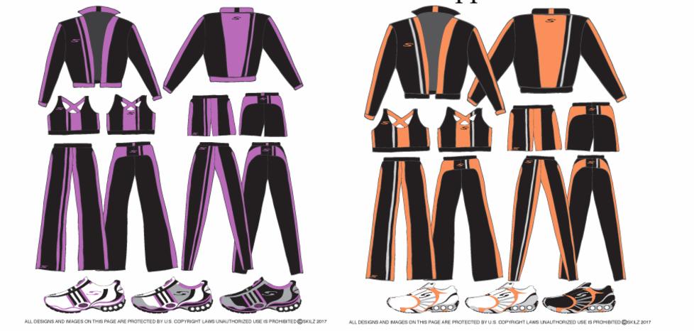 SKILZ purple orange and black sportswear colorway concept